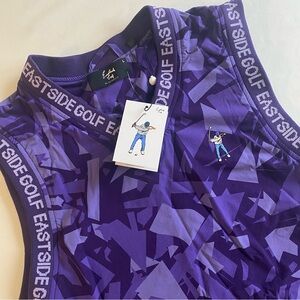 Eastside Golf Windbreaker Vest Men SLIM Mesh Lined Nylon Stretch V-Neck Top